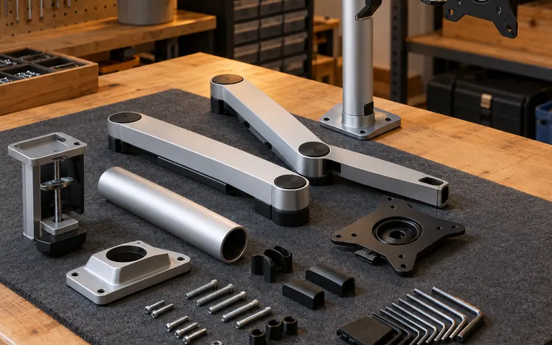 Engineered monitor mounting hardware